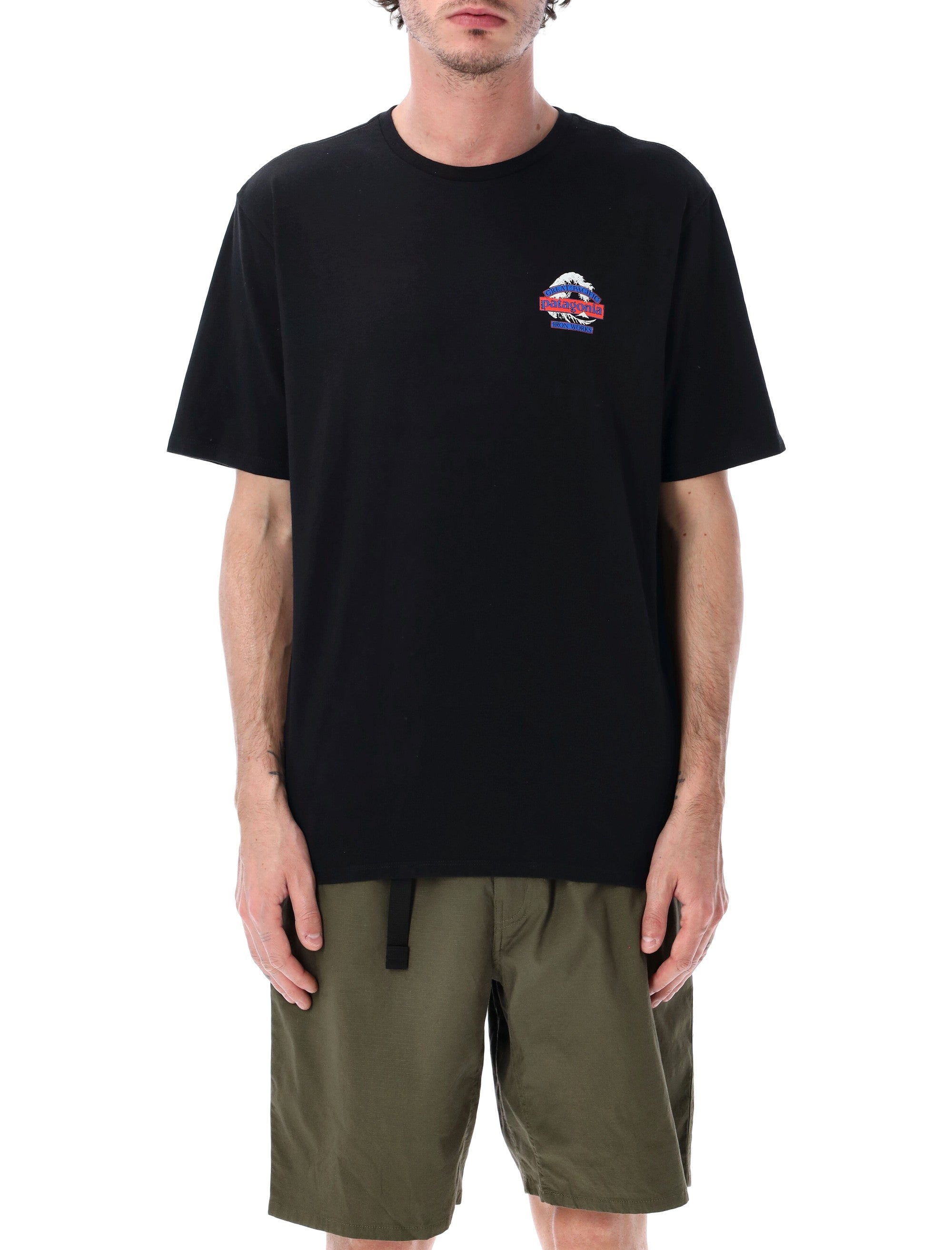 Patagonia Short-Sleeved Great Waves Responsibili-Tee® Black Recycled Cotton Tshirt