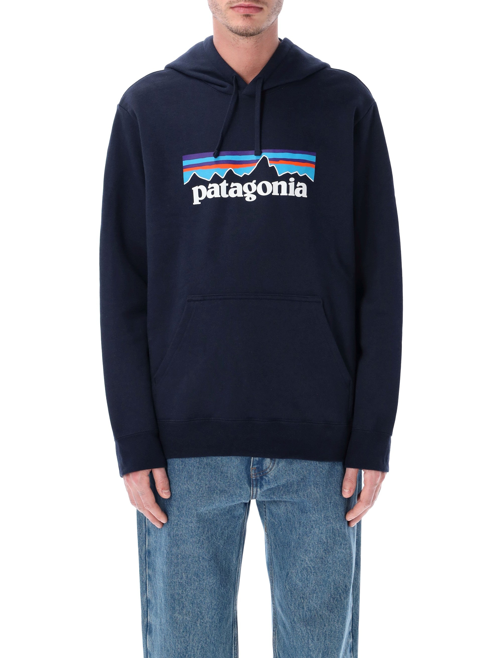 Patagonia P-6 Logo Uprisal hoodie Navy Recycled Polyester Sweatshirt