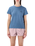 Patagonia P-6 Logo Responsibili-Tee® Shore Blue Recycled Cotton Tshirt