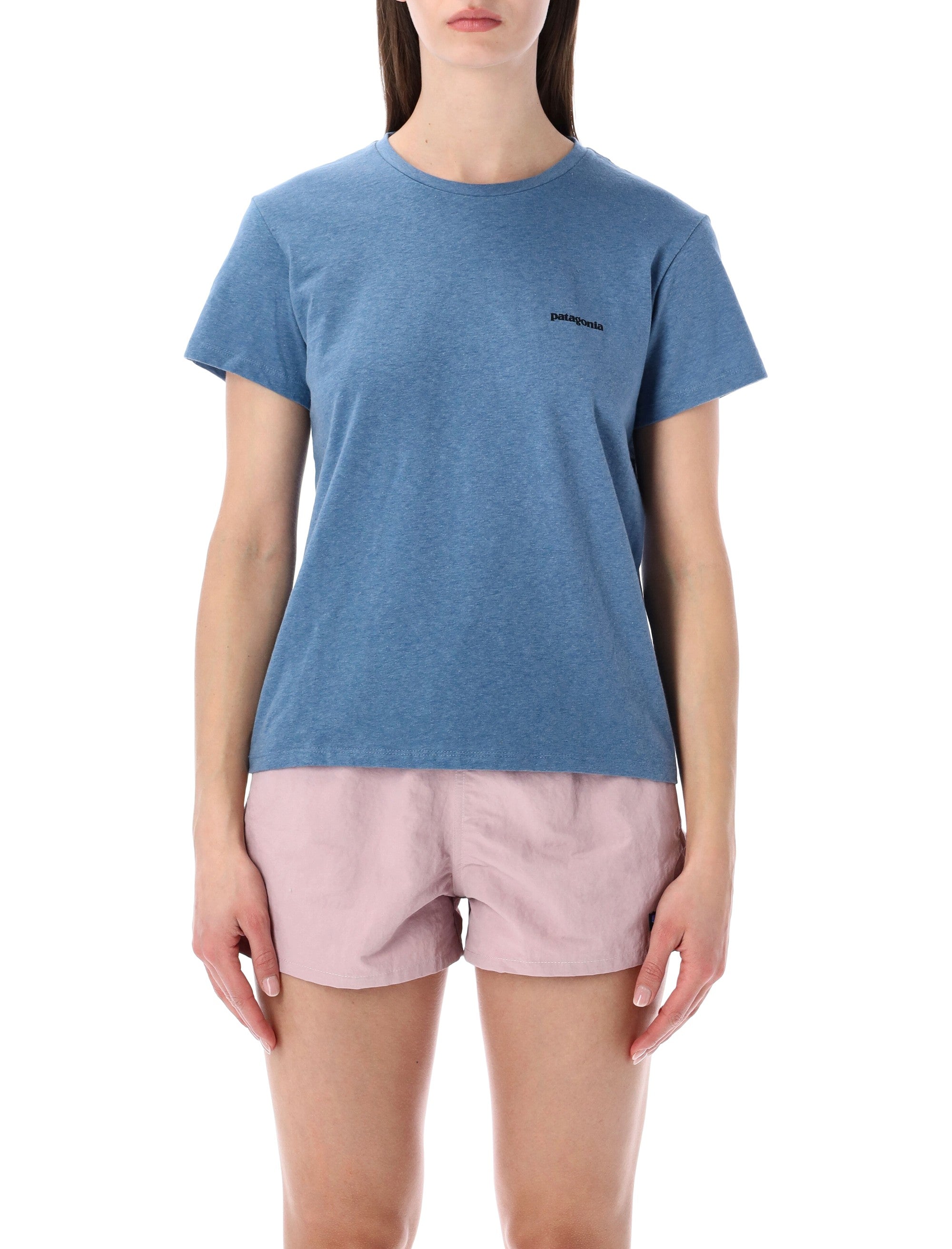 Patagonia P-6 Logo Responsibili-Tee® Shore Blue Recycled Cotton Tshirt