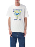Casablanca Tennis Club Icon T-Shirt Bright White Organic Cotton Tshirt
