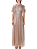 Alberta Ferretti evening dress with micro sequins Pink Polyester