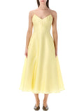 Alberta Ferretti silk organza midi dress Yellow Lining