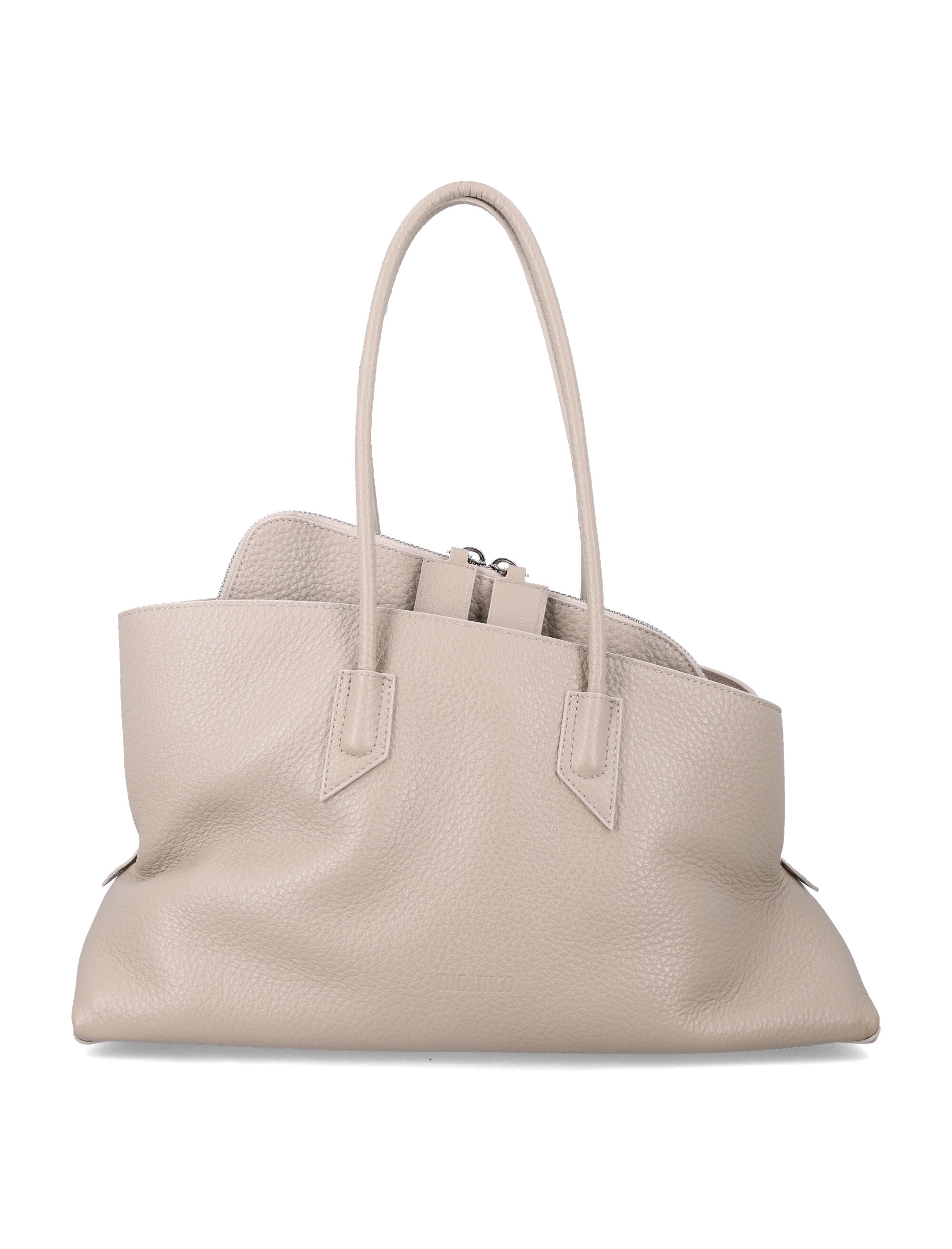 The Attico La Passeggiata Medium Grainy Leather Tote Sand Calf Bos Taurus Lining Shoulder Bag