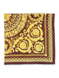 Versace printed silk scarf Burgundy + Gold