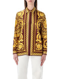 Versace Barocco silk shirt Burgundy + Gold