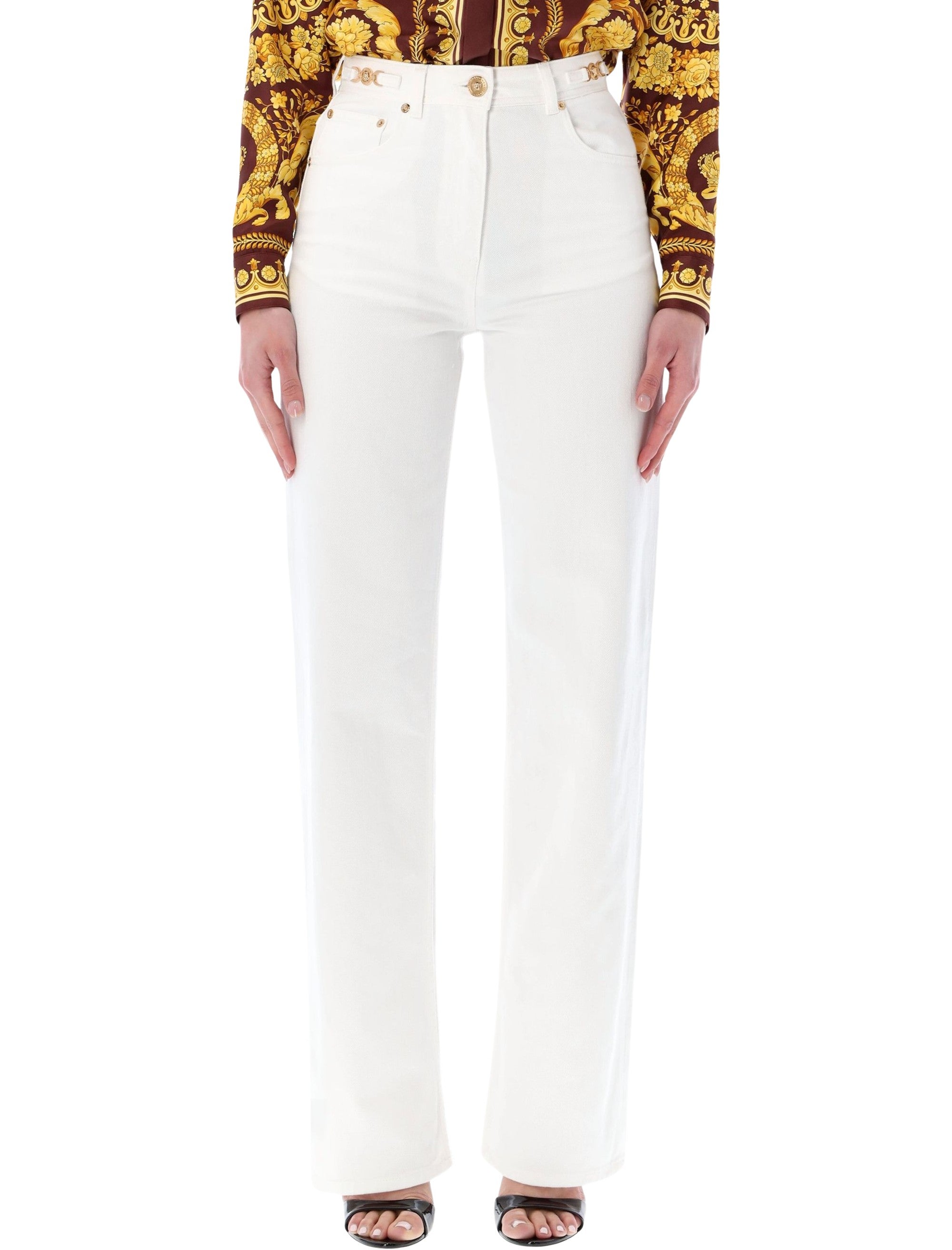 Versace Medusa 95 jeans White Cotton