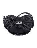 Diesel Scrunch Heart shoulder bag Black Cow Leather
