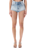 Diesel DE-Lunar frayed denim shorts Light Blue Cotton