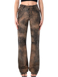 Diesel L-Ysa Leather Pants Washed Brown Sheepskin