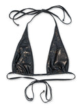 Diesel Corinne-Utlt metallic triangle bikini top Black Gold Polyester