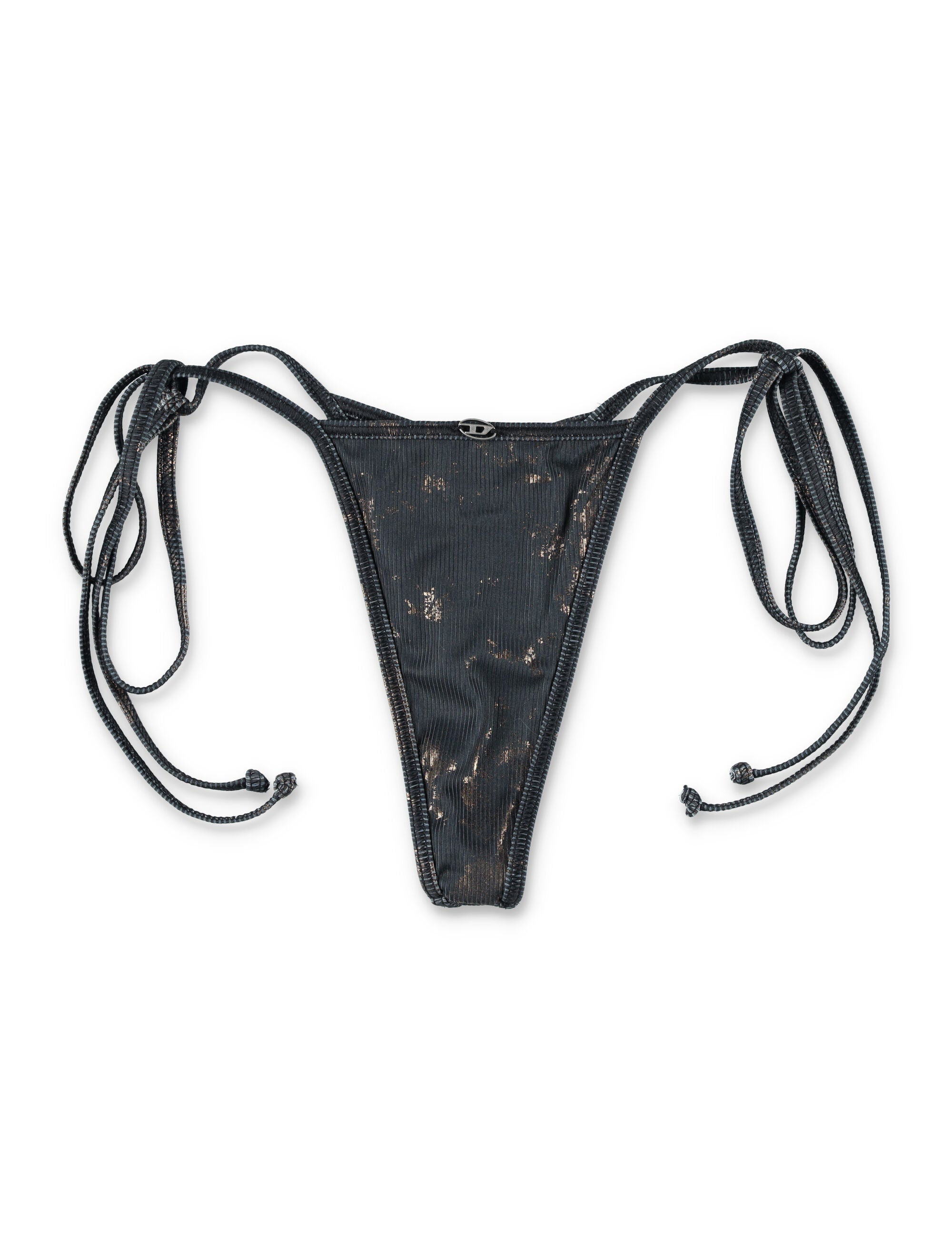 Diesel Demy-Utlt metallic adjustable bikini bottom Black Gold Polyester