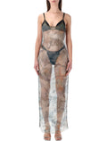 Diesel Gaya mesh beach long dress Multicolor Polyester
