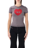 Diesel T-Uncuties heart logo t-shirt Grey Cotton Tshirt