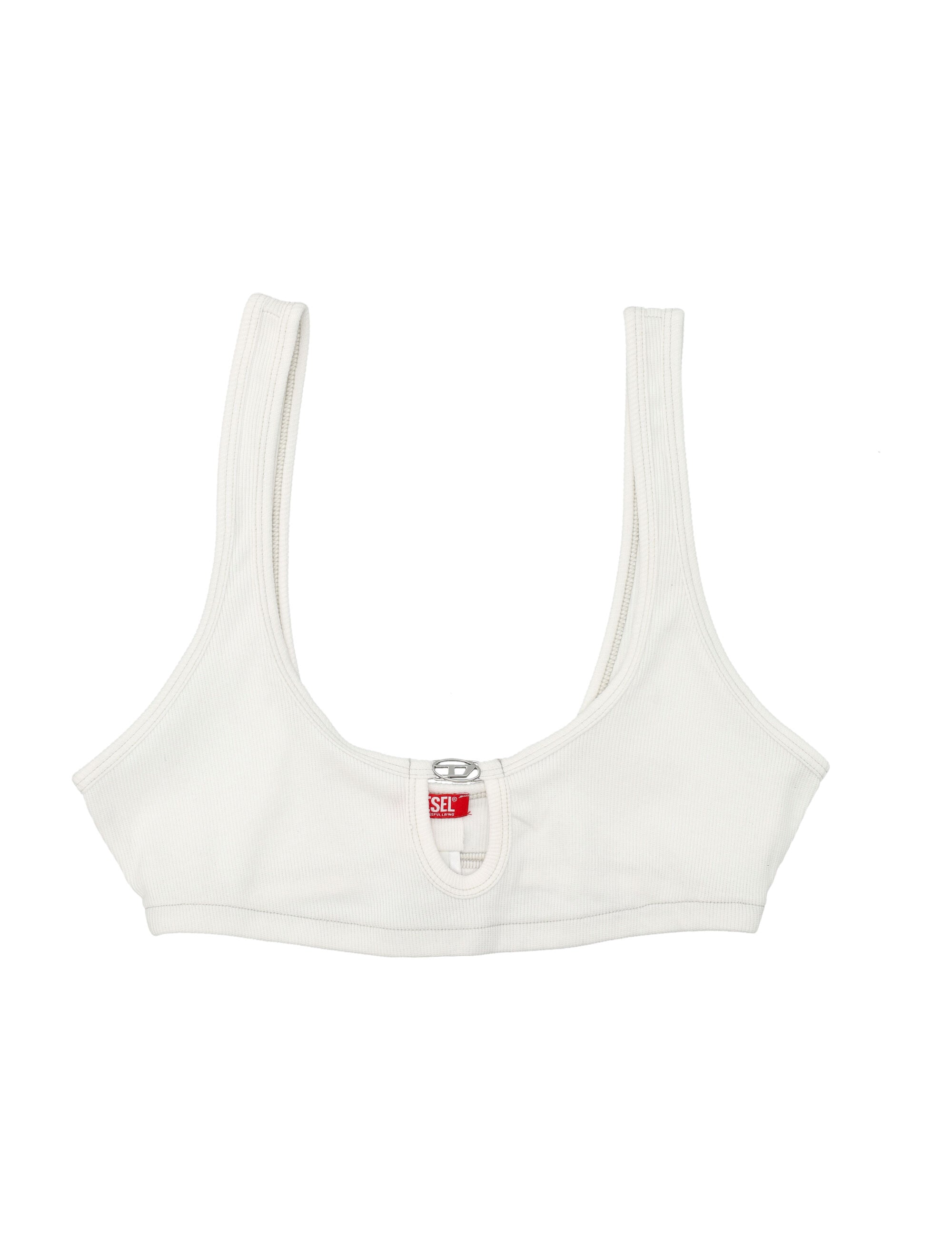 Ribbed Florence Bralette White Cotton Bra