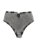 Ribbed Charli Brief Black Cotton Slip