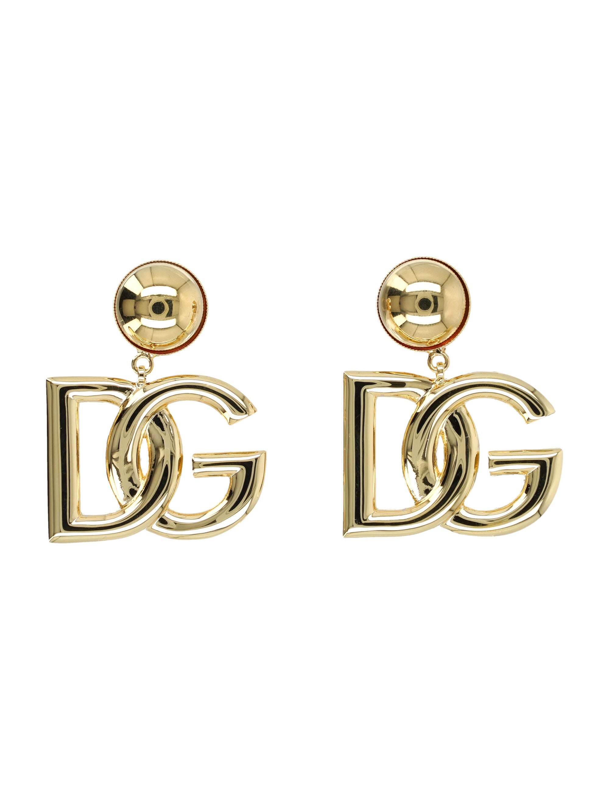 Gold DG Drop Earrings Brass
