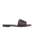 Dolce & Gabbana crystal embellished flat Burgundy Upper Sandal