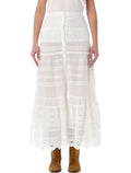 Marant Étoile Paoline organic cotton & lace skirt White