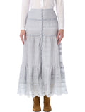 Marant Étoile Paoline organic cotton & lace skirt Light Blue