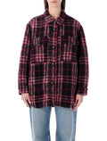 Marant Étoile Harveli wool-blend coat Black Fuchsia Virgin Wool