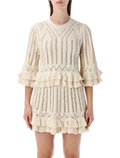 Marant Étoile Norma frilly sweater Ecru Cotton