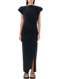 Isabel Marant Nadela cotton draped maxi dress Black