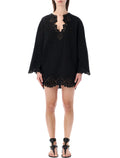 Marant Étoile Sherazade openwork dress Faded Black Cotton
