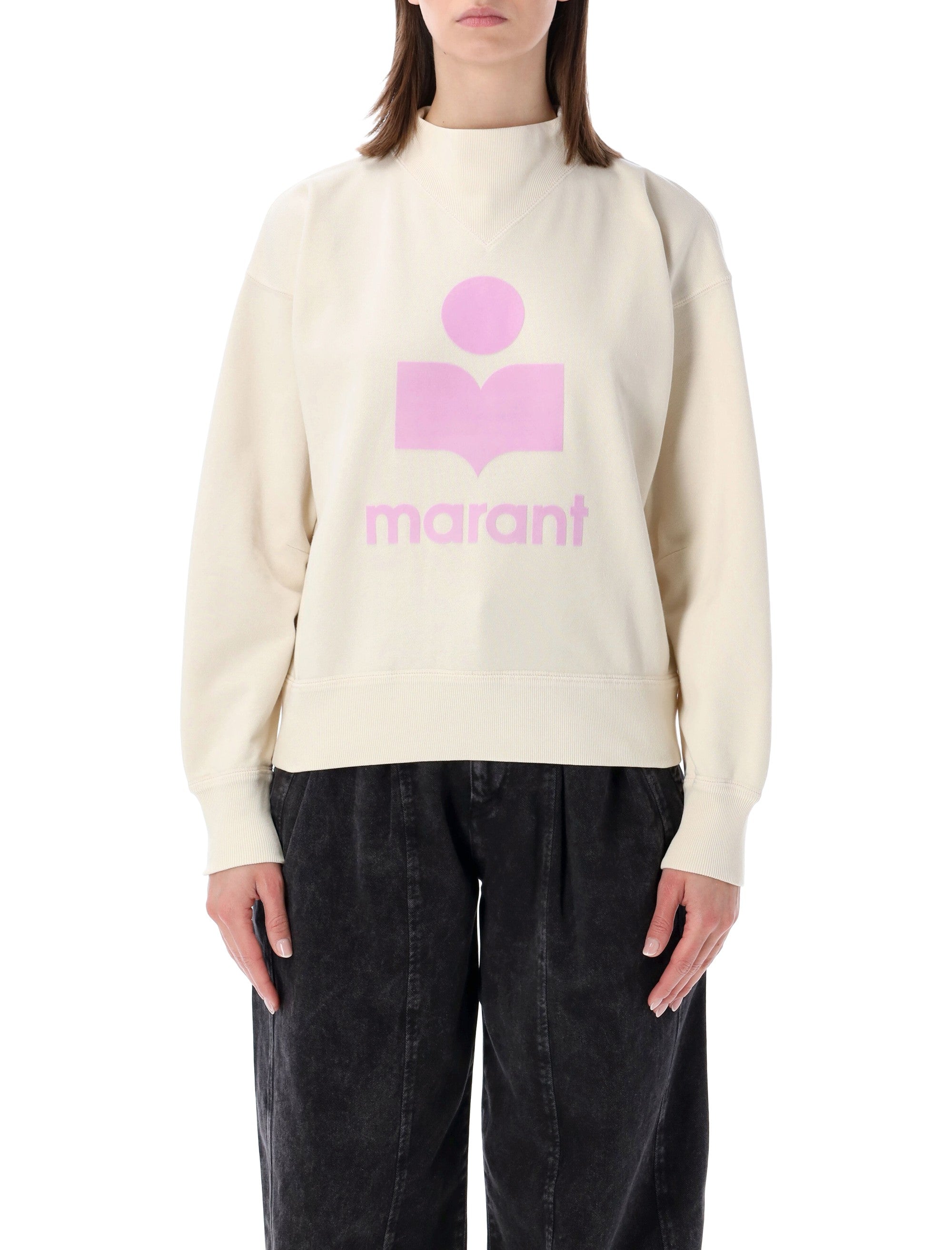 Marant Étoile Moby cotton sweatshirt Ecru Pink