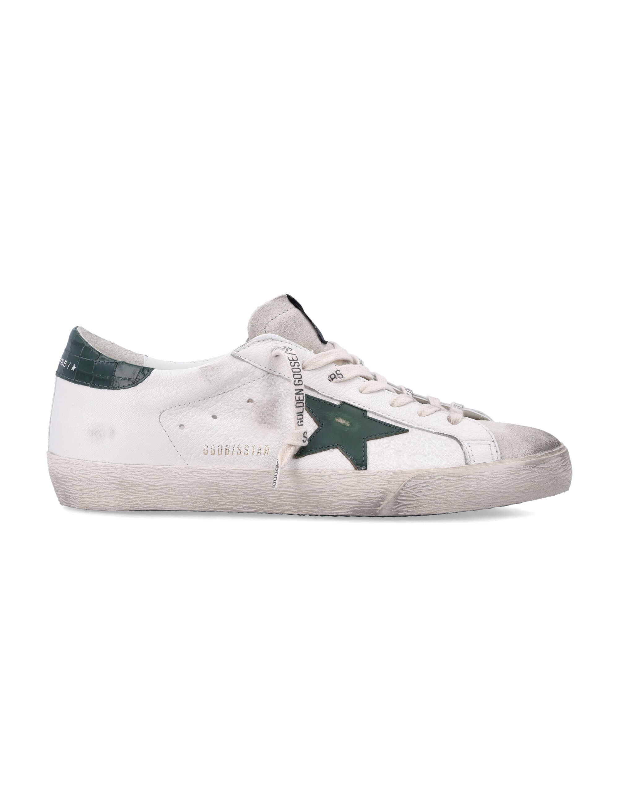 Golden Goose white and green Super Star sneakers Upper