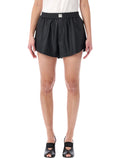 MM6 Maison Margiela black eco-leather shorts Polyester