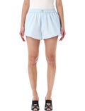 Mm6 Maison Margiela Light Blue Cotton Poplin Shorts