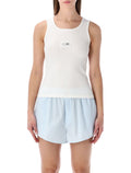 MM6 Maison Margiela ribbed jersey tank top White Cotton