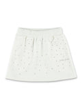 Golden Goose Kids rhinestone sweatskirt Heritage White Cotton Skirt