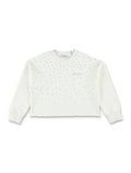 Golden Goose Kids crop sweatshirt with rhinstone Heritage White Cotton