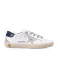 Golden Goose kids Super-Star white and blue leather sneakers White/ice Upper