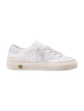 Golden Goose Kids May white nappa leather sneakers Optic Upper
