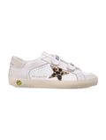 Golden Goose kids Old School leather sneakers with pony hair star White/beige Upper