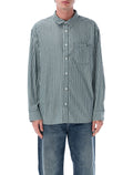 Vans moss Premium Dobby stripe long sleeve shirt Mystic Cotton