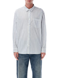 Vans white Premium Dobby stripe long sleeve shirt White/blue Cotton