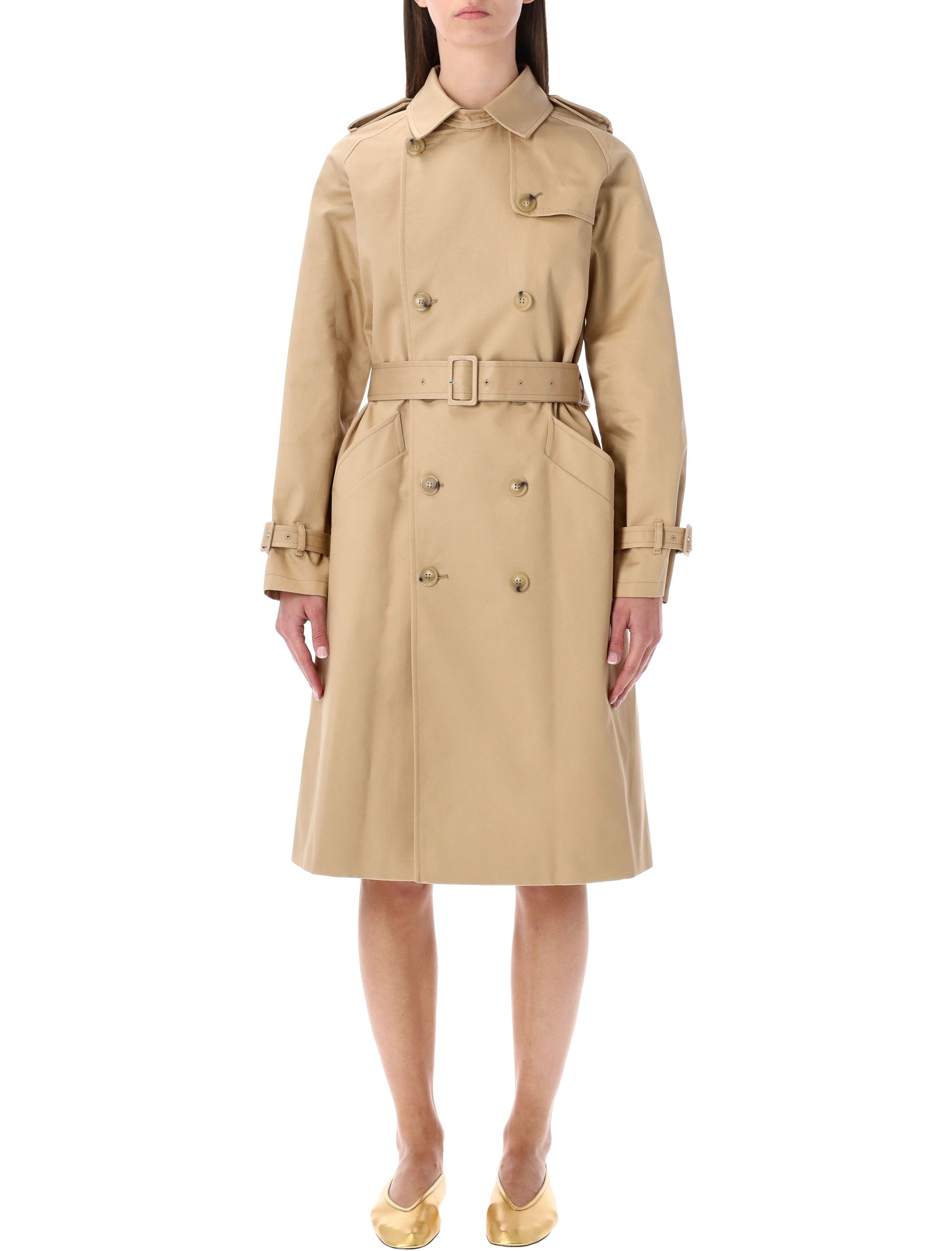 A.P.C. Greta trench coat in beige waterproof gabardine Cotton