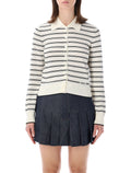 A.P.C. striped knit cardigan Ecru Black Stripes Cotton