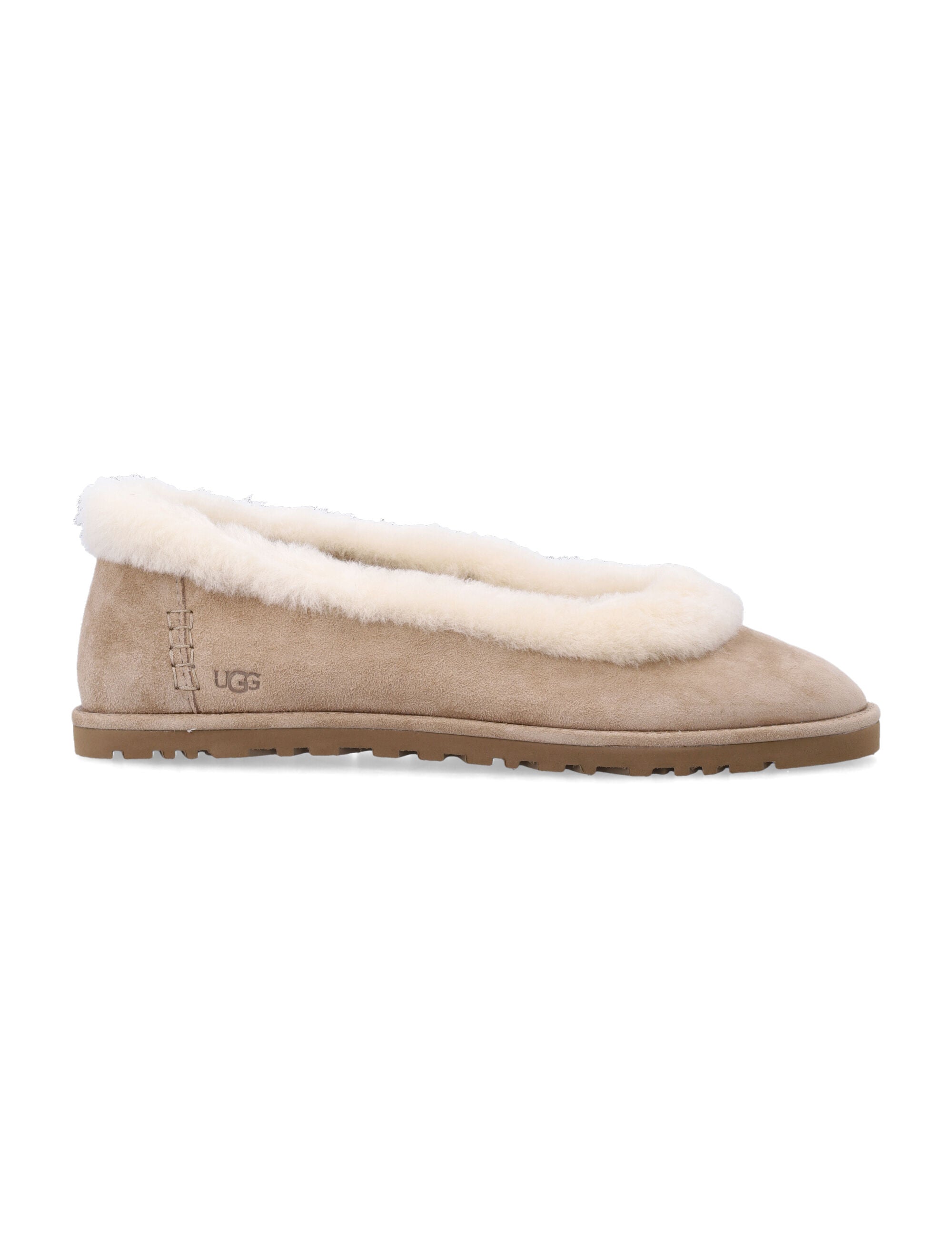 UGG Zora Suede Ballet Flats Sand Upper Flat Shoes