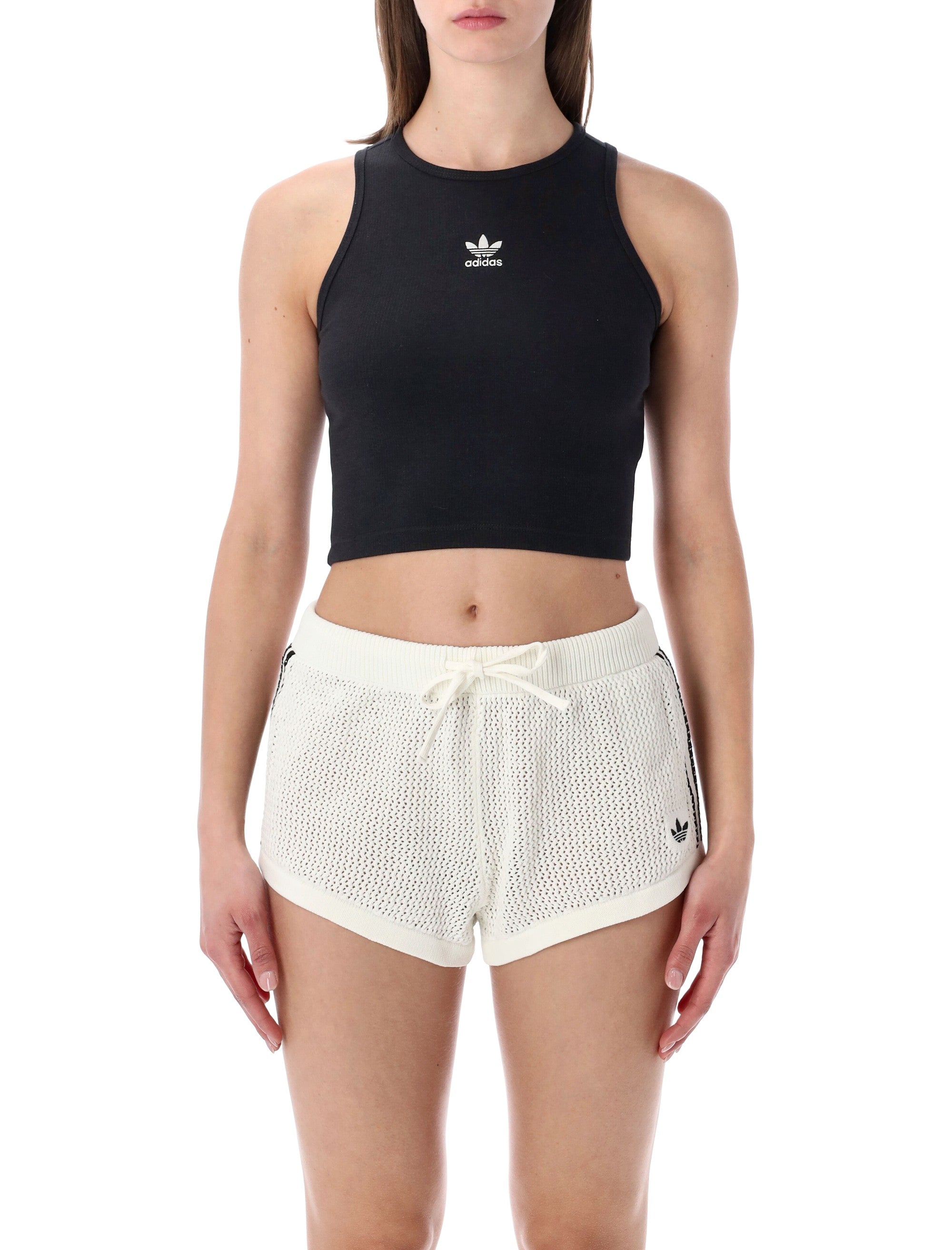 Adidas Originals Essentials cropped tank top Black Cotton