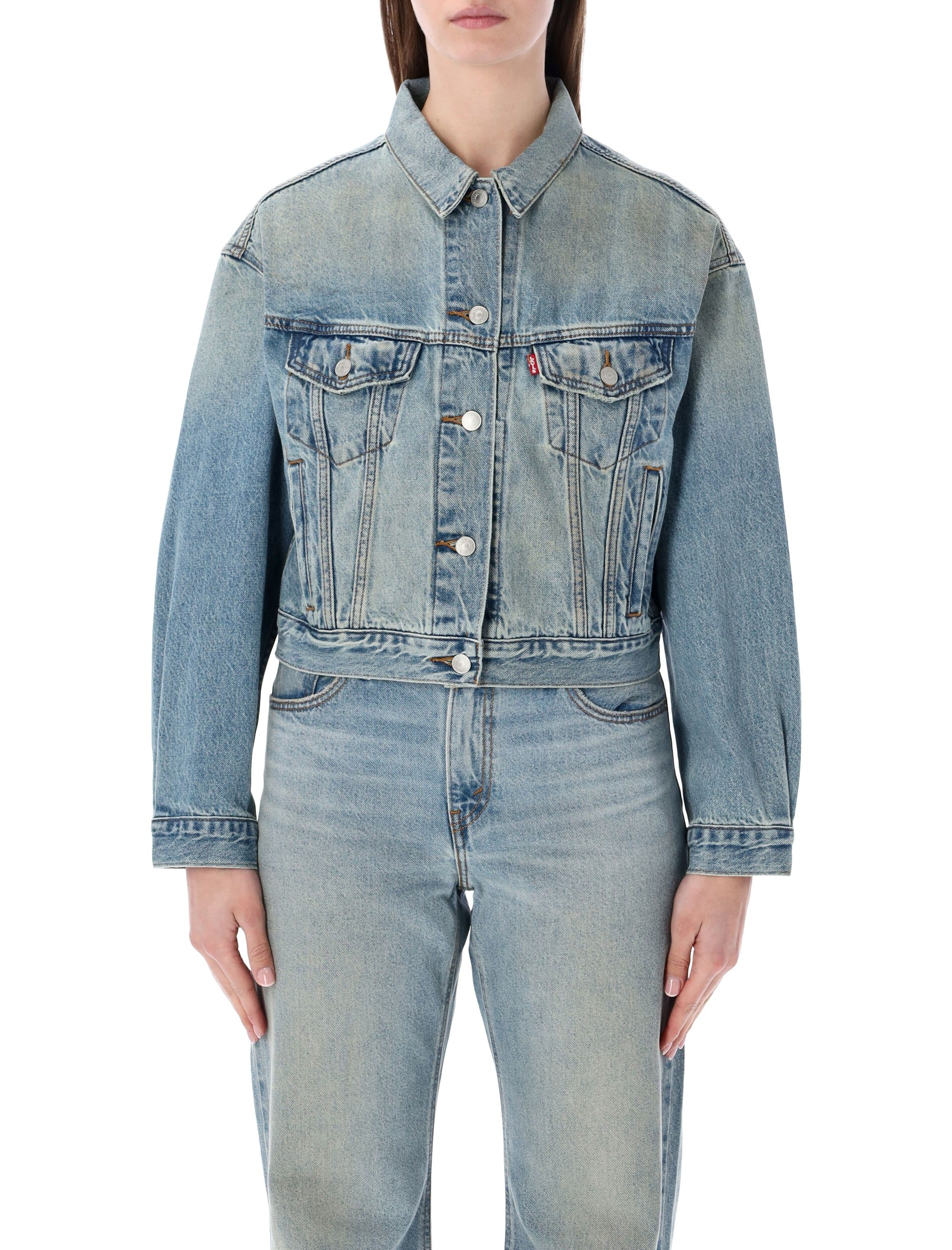 Levis 90s cropped Trucker jacket Off Roading Dirty Blue Cotton