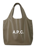 A.P.C. Ninon tote bag with logo Khaki Polyurethane