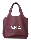 A.P.C. Ninon tote bag grained recycled leather-like Aubergine Polyurethane