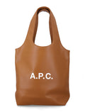 A.P.C. Ninon black small faux leather tote Camel Polyurethane