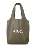 A.P.C. Ninon black small faux leather tote Khaki Polyurethane