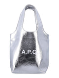 A.P.C. Ninon metallised small tote Silver Polyurethane